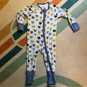 Emerson and Friends convertible full-zip footie pajamas -Little Love Blue Hearts